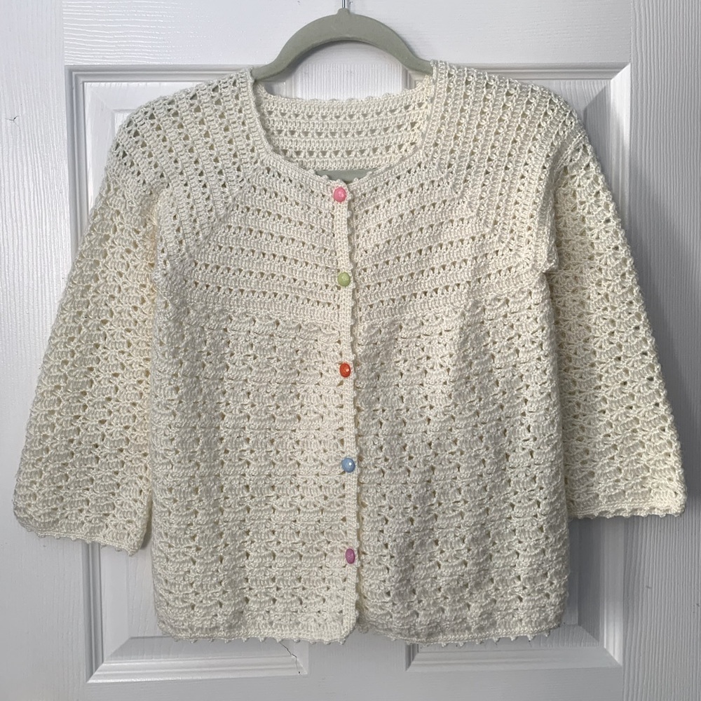 Hand knitted cropped cardigan